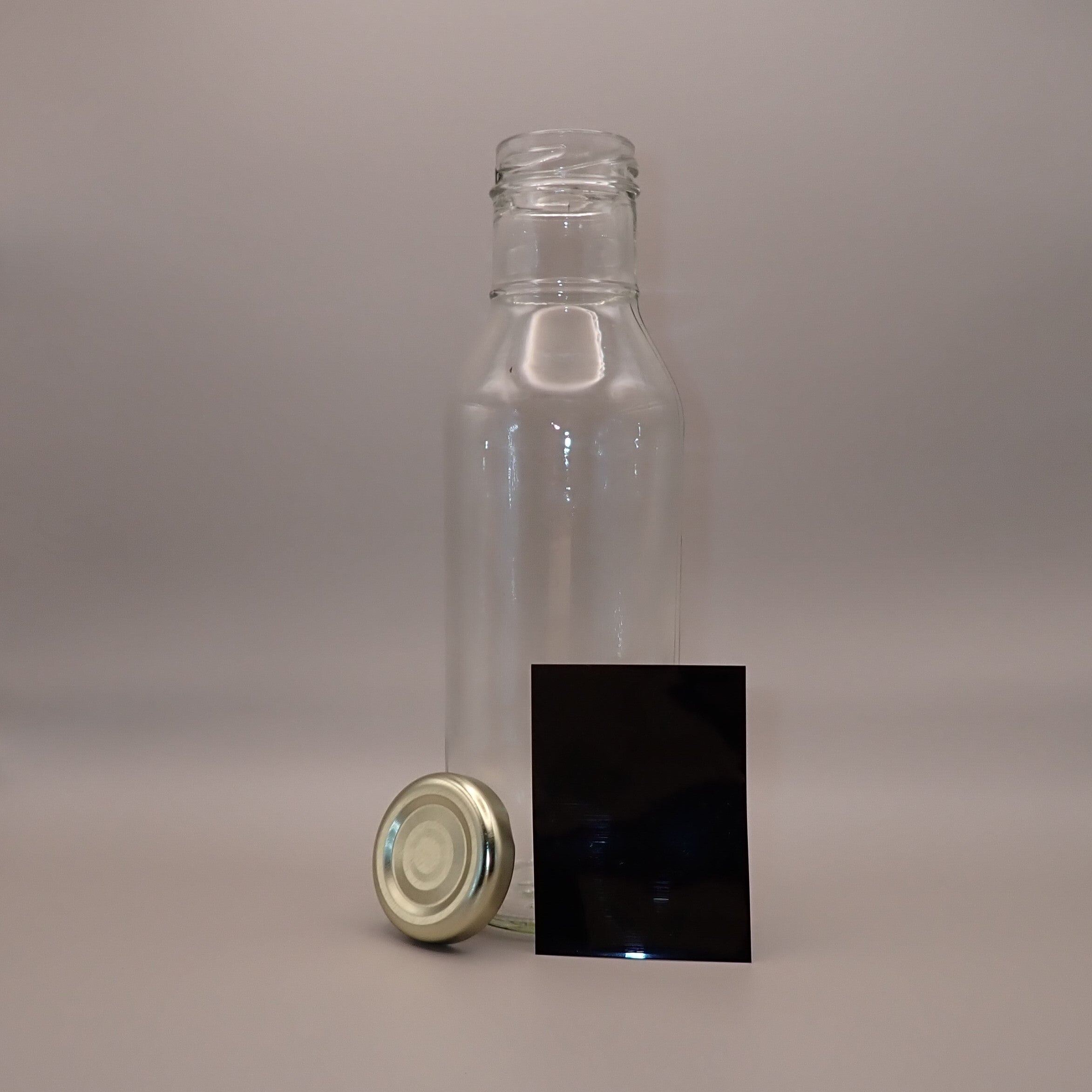 12 oz Clear Glass Ring Neck Dressing & Sauce Bottle